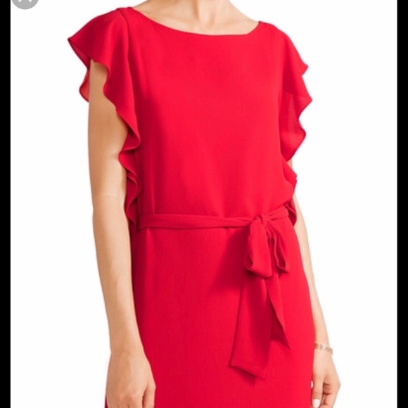 MICHAEL Michael Kors Dresses & Skirts - Michael Kors Women’s Red Crepe Ruffle Sleeve Dress